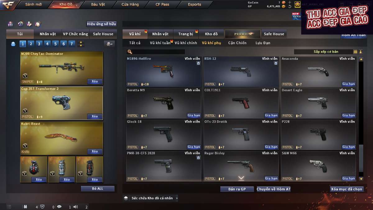 shop acc cf uy tin gia re